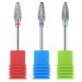 Dimeho 3 Pack Nail Drill Bits Set Professional Cuticle Remover Tungsten Electric Nail File Bit Nail Art Shapen Remove Tool Replacement Accessories for Manicure Pedicure Home Salon