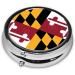 Portable Maryland Flag Metal Pill Box - Round Mini 3-Compartment Design for Travel & Small Pills - Buy Online on GoSupps.com