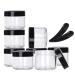 100 Pieces Cream Jars with Lids and Makeup Spoon 20 Grams Empty Jars Cosmetic Containers Lip Scrub Containers Sample Containers Black 20g Black