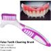 Denture Cleaning Brush - Dual Head Toothbrush for False Teeth Portable & Double Sided for Partial & Full Dentures - Buy Online on GoSupps.com