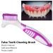 Ergonomic Double-Sided Cleaning Brush for False Teeth - 1PC Purple Toothbrush | International Shipping Available - Buy Online on GoSupps.com