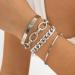 BUAJIUBUA Bangles Bracelets for Women Silver Jewelry for Women Girls Teens Link Chain Bracelets Set for Costume Hand Wrist Jewelry