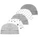 Newborn Baby Hat and Mittens Set - 5pcs Caps and 5 Pairs Gloves for Boys and Girls 0-6 Months | 100% Cotton (Grey) - Buy Online on GoSupps.com