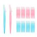 40 pieces of eyebrow razors facial razors women dermaplaning safe face hair remover portable eyebrow razor facial razor for women and men peeling - pink blue