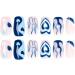 Blue Heart Flame Press On Nails - Medium Size, Acrylic Nude Design for Women and Girls by RUNRAYAY - Buy Online on GoSupps.com