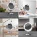 BIOMAX SuperGlow 9-Round Dual-Sided Lighted Makeup Mirror | 1X/5X Magnification, 1000Lux Brightness, 360 Rotating Vanity Mirror | Brushed Nickel Finish - Buy Online on GoSupps.com