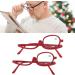 Buy Rotatable Magnifying Makeup Glasses for Women - Red (+2.50) | Enhance Precision Eye Makeup Application - Buy Online on GoSupps.com