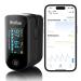 Pulsoximeter monitoring of the oxygen SP-02 and heart rate knife Bluetooth monitor for fingertips with app portable and light with batteries black