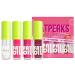 Hydrating Lip Oil 4 Colors Fat Lip Oil Drip Lip Glow Oil Big Brush Head Moisturizing Lip Gloss Shiny Transparent Tinted Plumping Lip Oil Long Lasting Nourishing (Cute)