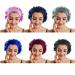6 Pieces Soft Sleep Cap Satin Silk Bonnet Night Sleeping Head Hair Cover with Elastic Wide Band for Women Girl (Black Silver Red Blue Purple Dark Blue) 6 Colors