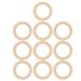 10 Pieces Baby Teething Toys Smooth Wooden Baby Natural Teether Circles Accessories Decoration (Wood Color)