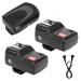 16 Channel Wireless Flash Trigger Set, 433MHZ Wireless Shutter Release Transceiver Kit with 1 Transmitter 2 Receivers 1 Sync Wire Cable for Canon/for Nikon/for Olympus/for Pentax black