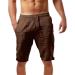 Men's Linen Cargo Shorts for Summer - Casual Zip-Off Pants with Pockets - 3XL Coffee Color - Buy Online on GoSupps.com