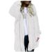 Hanxiulin fleece jacket plush jacket cuddly jacket ladies hoodie hoodie hoodover down jacket transition jacket long thick hooded tops coat winter jacket with hood white m