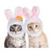 AnyDesign 2Pcs Easter Pet Bunny Hat Cute Funny Rabbit Hat with Ear Adjustable Holiday Dog Cat Head Wear Easter Party Pet Accessories Supplies for Small Dog Cat