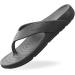 NUUSOL Unisex Cascade Flip Flops Non-Slip Hiking Plantar Fasciitis Footwear Soft Cushion Lightweight & Comfortable Arch Support & Textured Footbed Pain Relief for Joint Neck & Back Injuries - Black - 12 Women/11 Men