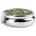 Yellow Fox Portable Metal Pill Box - Round Mini 3-Compartment with Hinged Fastening | Ideal for Small Pills & Travel | International Shipping Available - Buy Online on GoSupps.com
