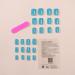 Turquoise Blue Short Square Press on Nails - 24 Pcs Full Cover False Nails with Designs and Nail Glue - Blue Glossy Artificial Acrylic Nails for Women and Girls - Buy Online on GoSupps.com