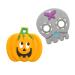 Sensory Chew Necklace for Kids 2 Pack Silicone Baby Teether Toys Santi & Me Teething Toys for Babies Halloween Toys Xmas Christmas Gift(Halloween teether)