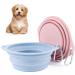 2 pieces of foldable travel bowls outfalled dog -proof foldable from silicone water bowl for dogs on the way and pets for water and feed (pink blue)