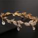 Goddess Tiara Crystal Leaf Wedding Headband for Bride Prom Birthday Party Cosplay Hair Accessories for Girls Golden - Buy Online on GoSupps.com