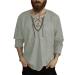 Tintwwg Mens T Shirts Short Sleeve Button Up Hippie Casual Linen Guayabera Blouses Business 21St Birthday for Him Brown Large