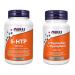 NOW Supplements 5-HTP (5-Hydroxytryptophan) 200mg Plus Tyrosine Capsules 60 Count & Supplememts L-Tryptophan 220mg Capsules 60 Count 5-HTP+ 220mg Capsules