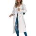 Warm Women's Quilted Winter Jacket | Long Fleece Down Coat | Stylish Teddy Jacket in Black & White - Buy Online on GoSupps.com