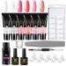 TEEROVA Poly Gel Nail Kit 6 Colors Nail Extension Gel with Slip Solution Basic Manicure Tools Builder Nail Gel Nail Enhancement Starter Kit (Set A)