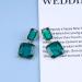 Vintage Emerald Square Drop Earrings | Luxury Green Crystal Jewelry for Women - Buy Online on GoSupps.com