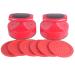 Plastic Air Hockey Strikers/Pushers, 2 PCS 4" Plastic Air Hockey Pushers and 6 PCS 2.875" Pucks Replacement for Game Tables Goalies Equipment Accessories