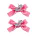 Ballet Dance Hair Clips Ballet Girls HairPin Girl Dance HairClips Hair Pin JBC37 (Silver Dance Girl-Pink Bow)