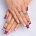 Sethexy Purple Sparkle Bowknot False Nails - 24 Pcs Acrylic Short Square Nail Art Tips for Women & Girls - Complete Cover - Buy Online on GoSupps.com