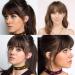 French Bangs Hair Clip Extension - Natural Full Front Neat Bangs with Temples - Dark Brown (Pack of 1) - Buy Online on GoSupps.com