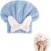 Super Absorbent Hair Towel Wrap for Wet Hair Microfiber Coral Velvet Bow Quick Drying Cap Extrame Soft & Ultra Absorbent Shower Caps for Women Curly Thick Hair (Blue)
