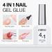 AILLSA 4 in 1 Gel Nail Glue 15ml - Super Strong Formula for Acrylic Nails - Long Lasting Brush On Glue for Rhinestone, Pearl, Foil - Curing Required - Buy Online on GoSupps.com