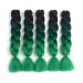 Showjarlly Jumbo Braid Hair Extensions - 24 Inch Ombre KanCalon Braid (5 Pack) for Crochet & Twist Braids - Black/Black Green/Dark Green - Buy Online on GoSupps.com