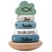 Personalized gifts for baptism I Exceptional baptism gifts for boys and girls i stacked tower mint as a baptismal gift with name I cute baptism made of wood