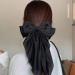2 PCS Big Bow Hair Clips Large Bowknot Hairpin French Hair Clips with Long Silky Satin Ribbon Solid Color Hair Barrettes Accessories for Women Girls (Black+Black) - Buy Online on GoSupps.com