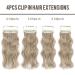 Dark Ash Blonde Clip in Hair Extensions - Long Wavy Full Head - Synthetic Fiber - 4pcs for Women - Buy Online on GoSupps.com
