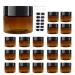 20 Pack 4 OZ(120ml) Amber Plastic Jars With Black Lids, 10 Spatulas, A Pen, Labels - PET Storage Container for Cosmetic, Cream, Gel, Lotion-Travel Jar Plastic Slime Jars by ZMYBCPACK 4oz(20 Pack)