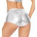 Gatielzana Metallic Booty Shorts for Raves & Festivals - Medium Silver - Buy Online on GoSupps.com