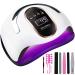 Beyaobn 168W nail dryer UV LED nail lamp lamp for nails professional nail lamp with 4 timer settings with manicure tools beginners set nail tools for fingernail and toenail