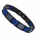 Jeroot Titan Magnetic Band of Black Men Magnetic Arm Band Closure Bracelet Magnet Blue Carbon Fiber Magnetic Temper Jewelry Adjustable Jewelry Gifts (3500 Gauss)