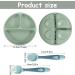 Lanjue 3 Pcs Silicone Baby Suction Plates | Non Slip Divided Dishes with Utensils for Toddler Self Feeding | Ideal for Highchairs Trays | Green Blue Beige - Buy Online on GoSupps.com