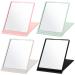 4 Pcs Small Folding Travel Mirror Rectangle Compact Mirror Portable Pocket Mirror Small Makeup Folding Mirror Stand up Vanity Mirror for Women Girls Daily Use  Pink White Green Black  4.9 x 3.7 Inch