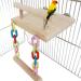 FrgKbTm Bird Perches Cage Toys Parrot Wooden Platform Play Gyms Exercise Stands with Acrylic Wood Swing Ferris Wheel Chewing for Animals Green Cheeks, Baby Lovebird, Chinchilla, Hamster Budgie