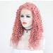SHIYID Black Color Kinky Curly Synthetic Lace Front Wig Long Heat Resistant Fiber Lace front Wig
