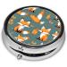 Buy Yellow Fox Round Pill Box 3 Compartment Organizer | Portable Travel Pill Box for International Shipping - Buy Online on GoSupps.com