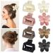 8 PCS Hair Claw Clips for Women Thick Thin Hair Large Flower Claw Clip Matte Square Hair Clips Nonslip Neutral Jaw Clips